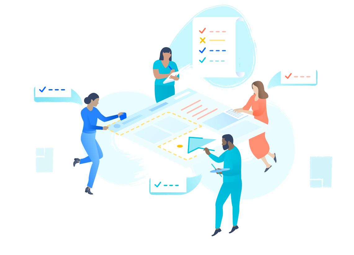 Люди работают вместе за столом